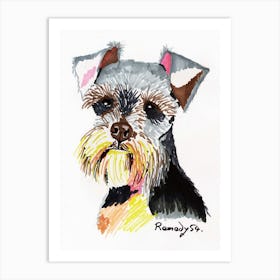 Schnauzer drawn by Remedy 54 Art Print