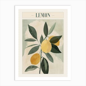 Lemon Tree Minimal Japandi Illustration 4 Poster Art Print