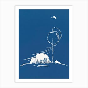 Small Town On Blue Art Print, Edward Penfield Art Print