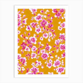 Freesia Floral Print Retro Pattern 2 Flower Art Print