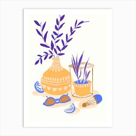 Olives Plant And Badminton Art Print