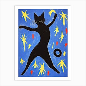 Matisse Catisse Cat Blue Dancer Icarus Art Print