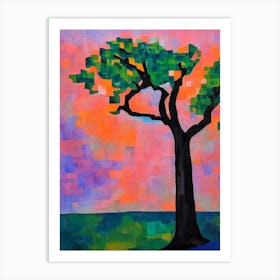 Cyprus Tree Cubist 2 Art Print