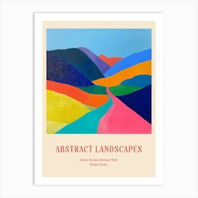 Colourful Abstract Sierra Nevada National Park Usa 3 Poster Art Print