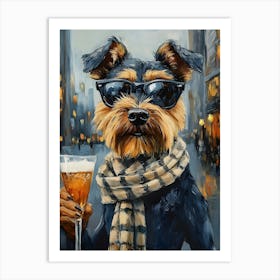 Fancy Airedale 3 Art Print