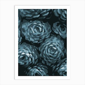 Succulent Plant Blue Ii Art Print