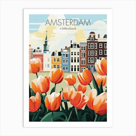 Amsterdam Netherlands Tulips Travel Art Print