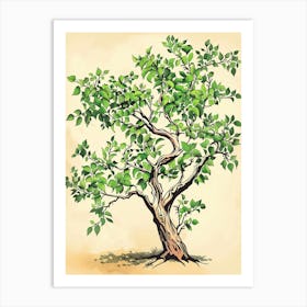 Lime Tree Storybook Illustration 3 Art Print