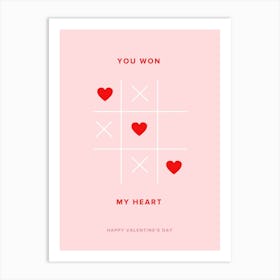 Happy Valentines Day Love Couple Cute Art Print