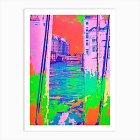 Port Of Riga Latvia Retro Risograph Print harbour Art Print