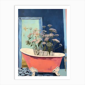 A Bathtube Full Of Queen Anne S Lace In A Bathroom 4 Art Print