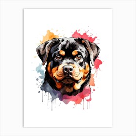 Rottweiler Face Art Print