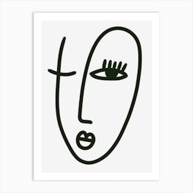 Face Of A Woman Abstract Monoline Art Print