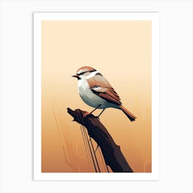 Bird Perched On A Branch Art Print