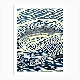 Lanternshark Linocut Art Print