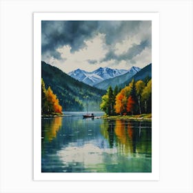 Lake In Autumn Art Print