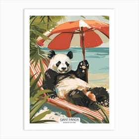 Giant Panda Relaxing In A Hot Spring Poster 2 Art Print