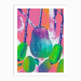 Chayote 2 Risograph Retro Poster vegetable Art Print