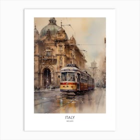 Milan, Italy 8 Watercolor Travel Poster Art Print
