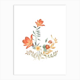 Watercolor Flowers 3 Art Print