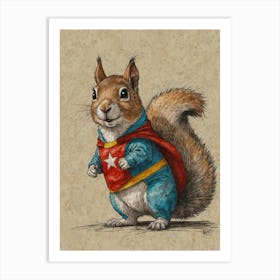 Super Squirrel 1 Art Print