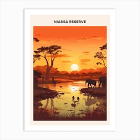 Niassa Reserve Midcentury Travel Poster Art Print