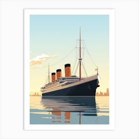 Titanic Ship Bow Minimalist Illustration 1 Art Print