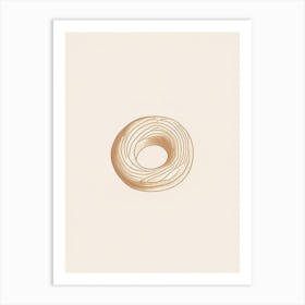 Whole Wheat Bagel Minimalist Line 1 Art Print