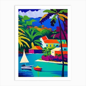 Roatán Honduras Colourful Painting Tropical Destination Art Print