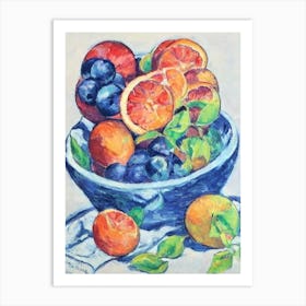 Blood Orange Vintage Sketch Fruit Art Print