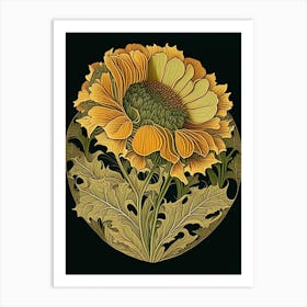 Calendula Leaf Vintage Botanical 3 Art Print