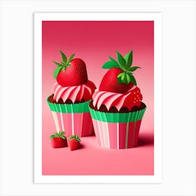 Strawberry Cupcakes, Dessert, Food Fauvism Matisse Art Print