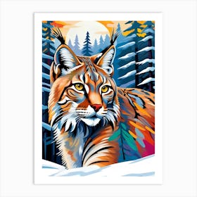 Lynx snow Art Print