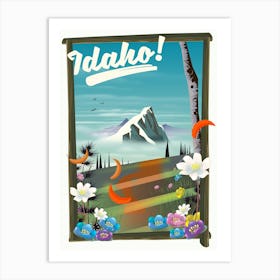 Idaho! Landscape travel poster Art Print