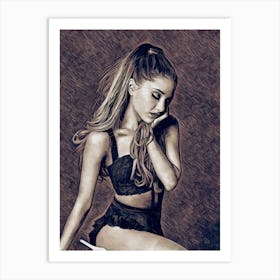 Ariana Grande art pencil print Art Print