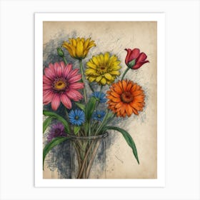 Flowers In A Vase 4 Art Print