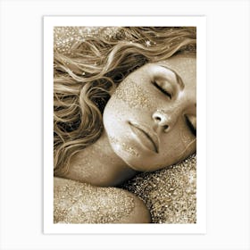 Girl Sleeping In The Sand Art Print