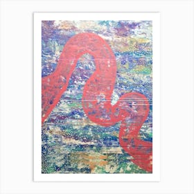 Abstract pink and blue Art Print