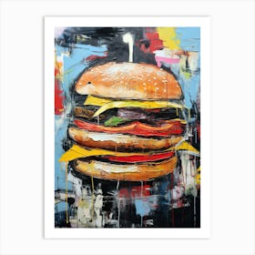 Burger 44 Basquiat style Art Print