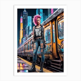 Nyc Subway Girl Art Print