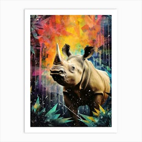 Rhino Geometric Collage 4 Art Print