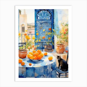 Table With Oranges Art Print