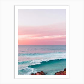 Coral Bay Beach, Australia Pink Photography 2 Art Print