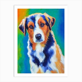 Miniature American Shepherd 2 Fauvist Style Dog Art Print