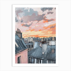 Paris Rooftops Morning Skyline 2 Art Print
