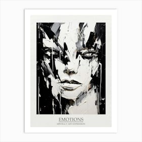 Emotions Abstract Black And White 4 Poster Art Print