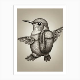 Hummingbird With Backpack 5 Art Print