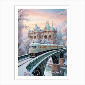 Train Crossing Bridge Art Print