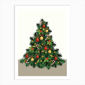 Christmas Tree watercolor illustration Art Print