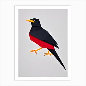 Blackbird 3 Origami Bird Art Print